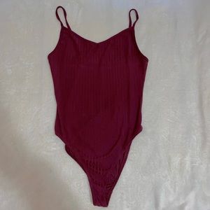 Burgundy bodysuit 🤍💜